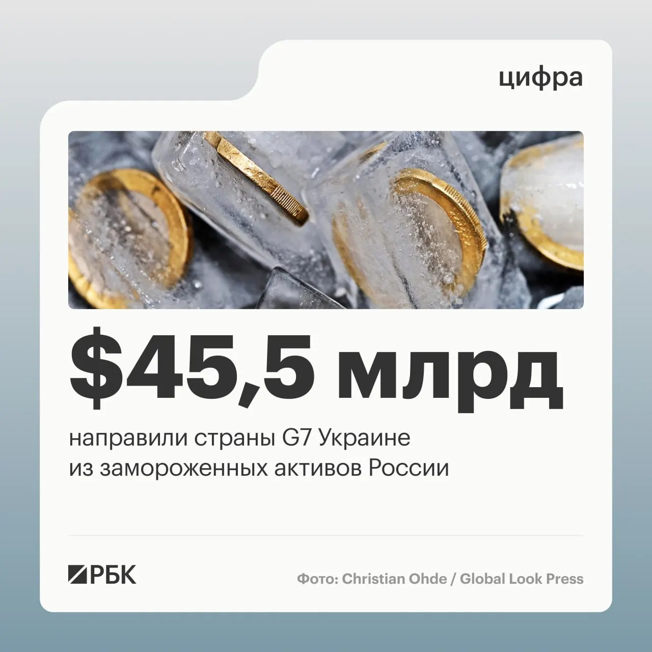 По данным Минфина Украины, свыше $45 млрд поступили в виде кредитов от стран G7, средства использовали доходы от замороженных российских активов; $1 млрд пришёл из США в 2024 году, остальное — в 2025–2026 годах.