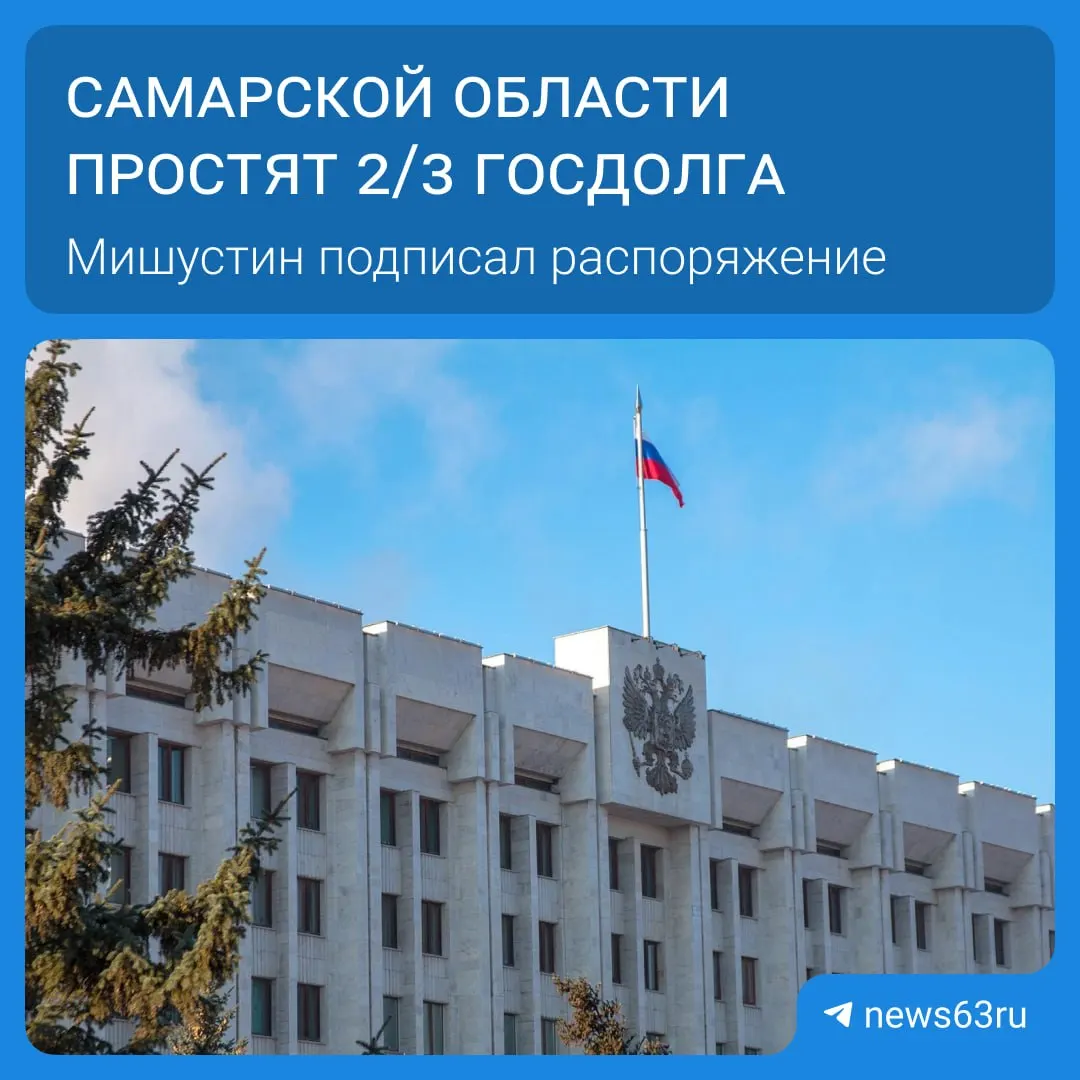 Правительство подписало распоряжение о списании долгов 21 региона на сумму более 114 млрд рублей. Самарской области отменили обязательства на 20,8 млрд — высвободившиеся средства планируют направить на дороги, соцпрограммы и инфраструктуру.